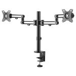 StarTech.com Desk Mount Dual Monitor Arm - Desk Clamp VESA Compatible Monitor Mount for up to 32 inch Displays - Ergonomic Articulating Monitor Arm - Height Adjustable/Tilt/Swivel/Rotating