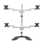 StarTech.com Desktop Quad Monitor Stand - Ergonomic VESA 4 Monitor Arm (2x2) up to 32" - Free Standi