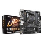 Gigabyte B550M DS3H AC Motherboard - Supports AMD Ryzen 5000 Series AM4 CPUs, 5+3 Phases Pure Digital VRM, up to 4733MHz DDR4 (OC), 2xPCIe 3.0 M.2, GbE LAN, USB 3.2 Gen1