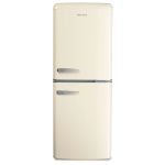 electriQ 153 Litre 60/40 Retro Freestanding Fridge Freezer - Cream Total No Frost