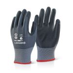 BEESWIFT Nitrile Pu Mix Coated Glove Black / Grey XL