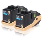 Epson C13S050608/0604 Toner cartridge cyan, 2x7.5K pages Pack=2 for Epson Aculaser C 9300 N