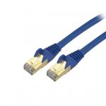 StarTech.com 1 ft CAT6a Ethernet Cable - 10 Gigabit Shielded Snagless RJ45 100W PoE Patch Cord - 10GbE STP Category 6a Network Cable w/Strain Relief - Blue Fluke Tested UL/TIA Certified