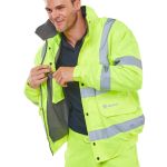 BEESWIFT Bomber Jacket Fleece Lined Hi Vis Yellow Xl