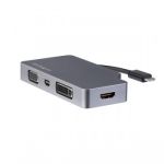 StarTech.com 4-in-1 USB-C Multiport Video Adapter - Aluminum - 4K 30Hz - Space