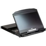 ATEN 18.5" Short Depth USB HDMI DVI VGA Dual Rail FHD LCD Console, 1920 x 1080, 4K out KVMP