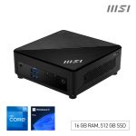 MSI Cubi 5 12M Intel Core i7 1255U Desktop PC, NUC, SFF, Mini Computer, HTPC, (16GB RAM, 512GB SSD, 