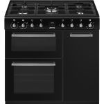 Smeg Concert CX93GMBL cooker Freestanding cooker Electric Gas Black