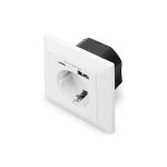 Digitus Safety Plug for Flush Mounting with 1 x USB Type-Câ„¢, 1 x USB A