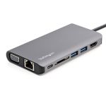 StarTech.com USB C Multiport Adapter - USB-C Mini Travel Dock w/ 4K HDMI or 1080p VGA - 3x USB 3.0 Hub, SD Card Reader, GbE, Audio, 100W PD - Portable Docking Station for Laptop/Tablet
