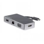 StarTech.com USB C Multiport Adapter to 4K HDMI or 1080p VGA - USB Type C Travel Dock with 95W Power Delivery, USB-A, Gigabit Ethernet - USB-C Video Display Adapter Mini Docking Station