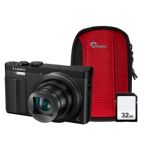 Panasonic DMC-TZ70 Black Camera Kit inc 32GB Class 10 SDHC Card & Case