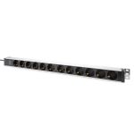 Digitus Socket strip with aluminum profile, 12-way safety sockets, 2 m cable safety plug