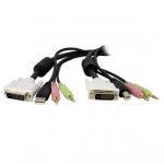 StarTech.com 15ft 4-in-1 USB Dual Link DVI-D KVM Switch Cable w/ Audio & Microphone