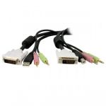 StarTech.com 6ft 4-in-1 USB Dual Link DVI-D KVM Switch Cable w/ Audio & Microphone