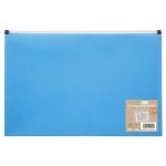 CTS Wholesale A4+ 50% Recycled Expanding Zip File Blue - Single