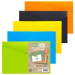 Eco Eco Pack 5 A5 Colour Press Stud Wallets