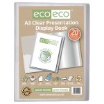 Eco Eco A3 50% Recycled Clear 20 Pocket Presentation Display Book - Single