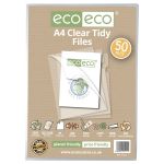 Eco Eco A4 50% Recycled Bag 50 Clear Tidy Files - Pack of 50