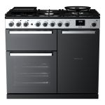 Rangemaster Edge Deluxe 100cm Dual Fuel Black Glass/Chrome