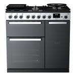 Rangemaster Edge Deluxe 90cm Dual Fuel Black Glass/Chrome