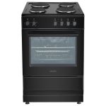 electriQ 60cm Electric Cooker with Sealed Plate Hob - Black