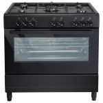 electriQ 90cm Single Cavity Dual Fuel Range Cooker - Black