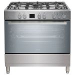 electriQ 90cm Dual Fuel Range Cooker with Mirror Door Finish - Stainless Steel