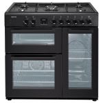 electriQ 90cm Triple Cavity Range Cooker - Black