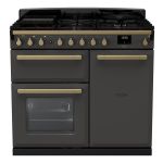 Rangemaster Estel Deluxe 100cm Dual Fuel Slate/Antique Brass