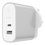 Belkin 27W 12W USB-C/A DUAL HOME CHAR SILV