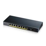 Zyxel GS1900-10HP v2 8-port GbE L2 PoE Smart Switch + 2 SFP slots 802.3at desktop fanless 70 Watt