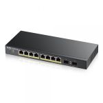 Zyxel GS1900-8HP 8-port GbE L2 PoE Smart Switch 802.3at desktop fanless 70 Watt