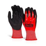 BEESWIFT GLOVEZILLA WATERPROOF NITRILE CUT D GLOVE RED LGE (09) Pk10