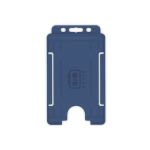 BioBadge Dark Blue Open Faced Holders, Portrait - Pack 100