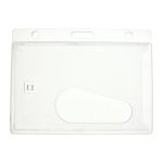 Digital ID Enclosed Rigid Card Holder, Clear with 50mm Thumb Slot, Landscape (Pack of 100)