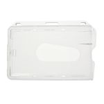 Digital ID Enclosed Rigid Card Holders Clear Polished Premium - Landscape, Horizontal (Pack of 100)