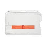 Digital ID Enclosed Holders with Single Slider Bar, Red Slider, Premium - Landscape / Horizontal (Pack of 100)