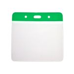 Digital ID Vinyl Green Top Visitor Card Holder 102 x 83 mm Landscape - Pack of 100