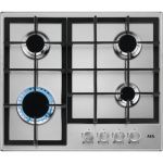 AEG HGB64200SM Black, Stainless steel Built-in 59 cm Gas 4 zone(s)