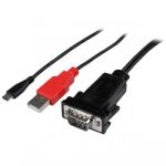 StarTech.com Micro USB to RS232 DB9 Serial Adapter Cable for Android with USB Charging - M/M