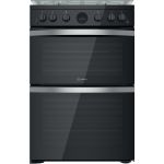 Indesit ID67G0MCB/UK cooker Freestanding cooker Gas Black