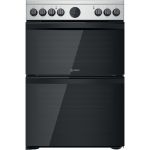 Indesit ID67V9HCX/UK cooker Freestanding cooker Electric Ceramic Silver