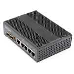 StarTech.com Industrial 5 Port Gigabit Ethernet Switch - 4 PoE RJ45 +2 SFP Slots 30W PoE+ 12-48VDC 1