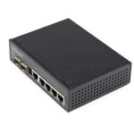 StarTech.com Industrial 5 Port Gigabit Ethernet Switch 5 PoE RJ45 +2 SFP Slots 30W PoE+ 48VDC 10/100