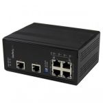StarTech.com 6 Port Unmanaged Industrial Gigabit Ethernet Switch w/ 4 PoE+ Ports and Voltage Regulation - DIN Rail / Wall-Mountable
