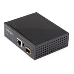 StarTech.com PoE+ Industrial Fiber to Ethernet Media Converter 60W - SFP to RJ45 - Singlemode/Multim