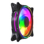 VIDA Infinity01 Reverse Blade 12cm ARGB Dual Ring PWM Case Fan, Hydraulic Bearing, Infinity Mirror Effect, 500-1500 RPM, Black
