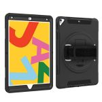 JLC Apple iPad 10.2 (8th & 9th Gen) Spartan Case Velcro Hand strap WITH Screen - Black