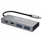 Techly IUSB32C-HUB4AC2 laptop dock/port replicator Wired USB 3.2 Gen 1 (3.1 Gen 1) Type-C Silver
